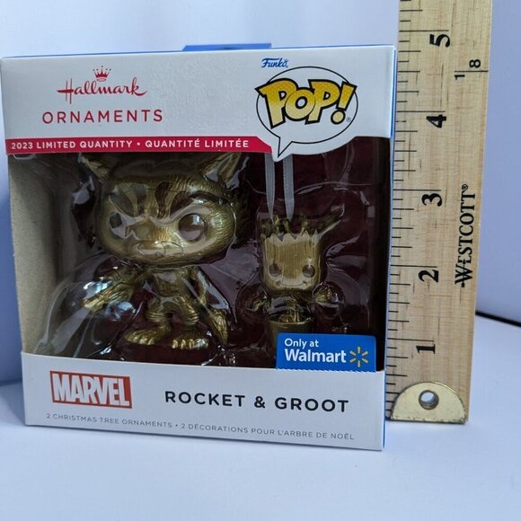 Hallmark Ornaments Funko POP! Rocket & Groot GOLD Marvel GOTG Limited Edition - Picture 7 of 12